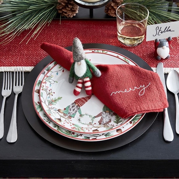 Pottery Barn Adorably Cute Gnome Handcrafted Wool Felt Napkin Rings - Set Of 4 - Picture 9 of 16